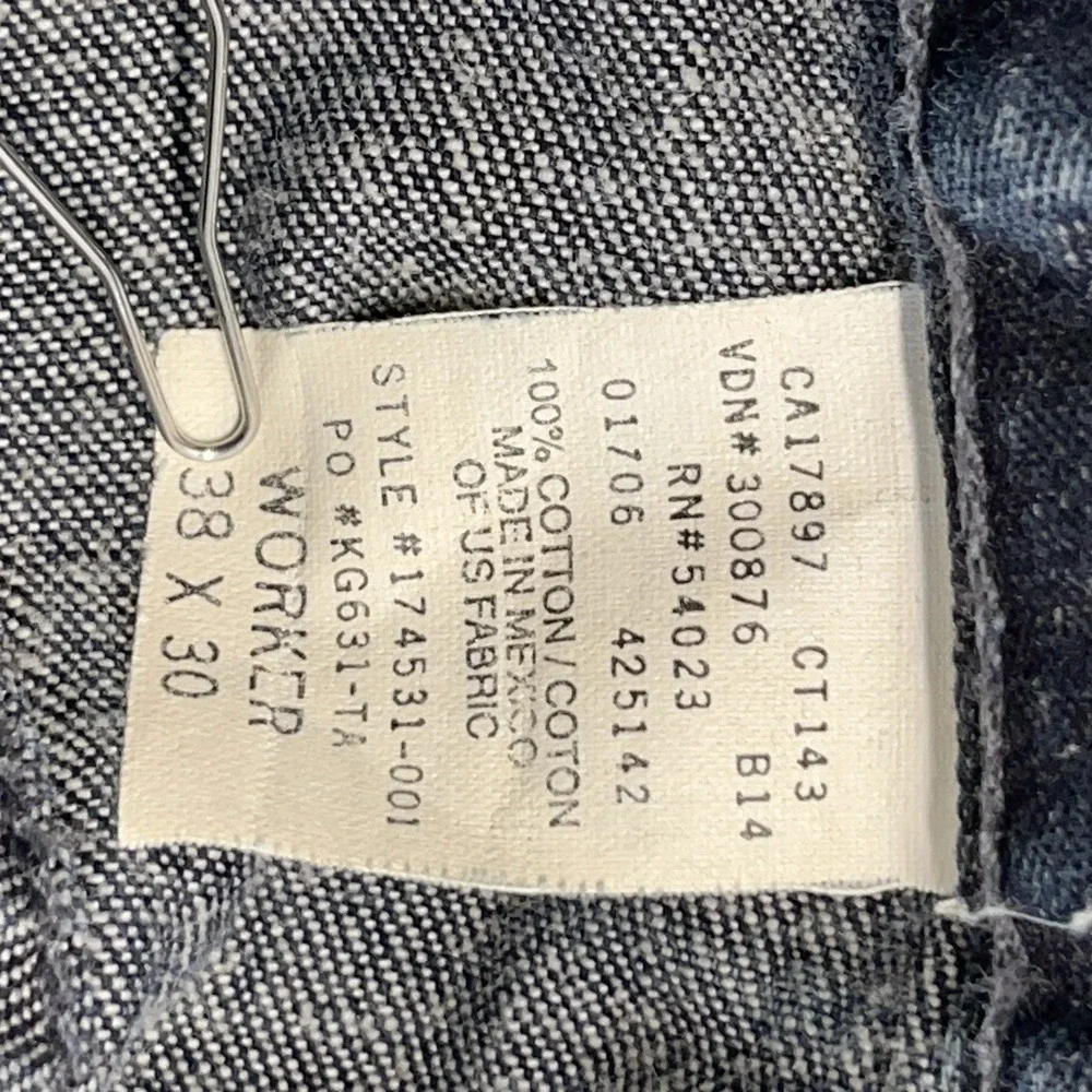 Vintage Gap Worker Jean Blue Denim 38x30 Wide Leg Hip Hop Skater Baggy 90s Y2K